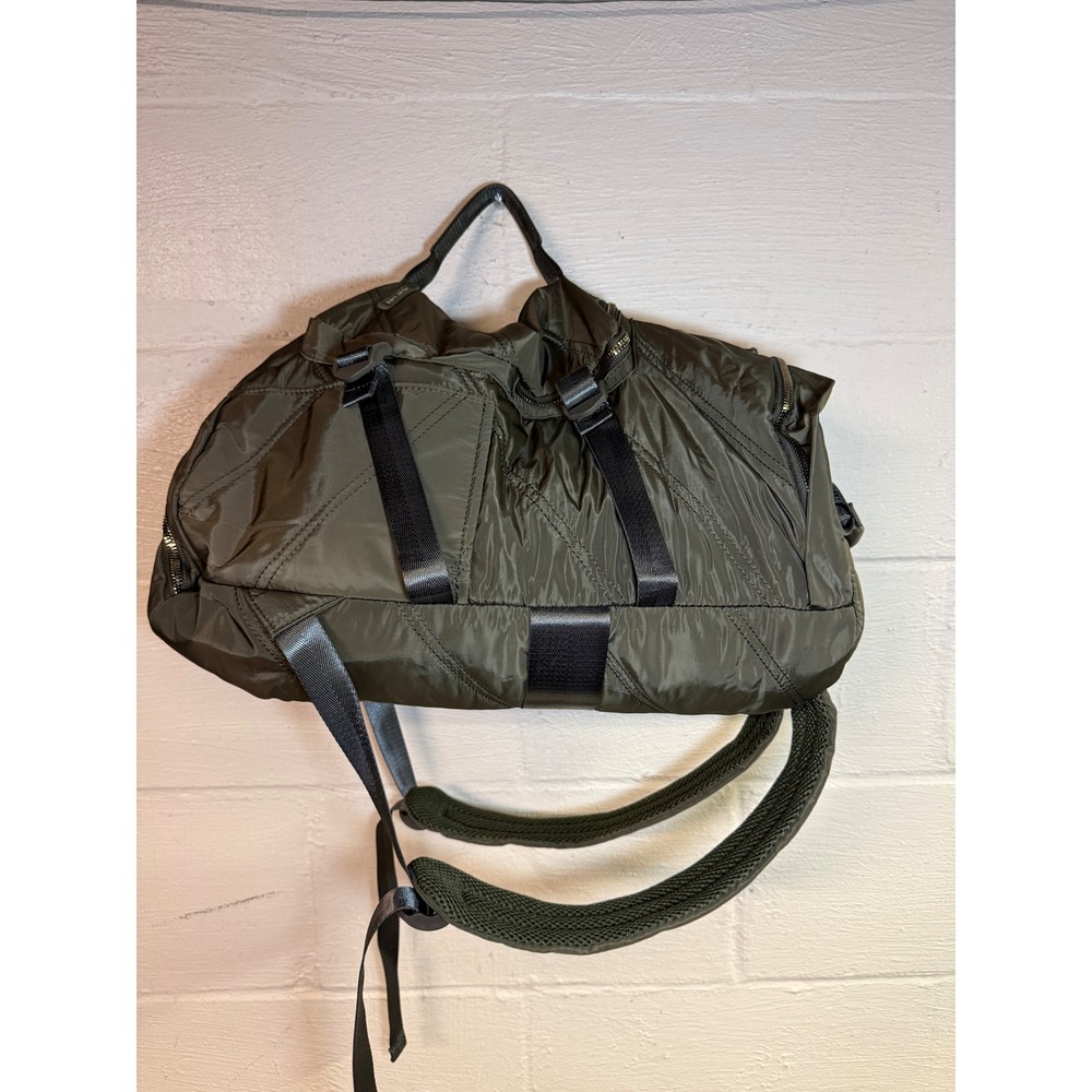 Heart Love‎ Olive Green Nylon Quilted Backpack Utility Tactical Straps Gold Tone